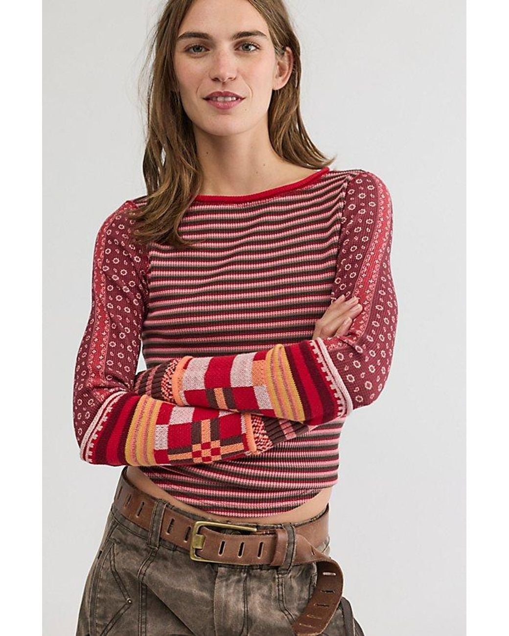 Free People Multicolor Macey Swit Cuff Top