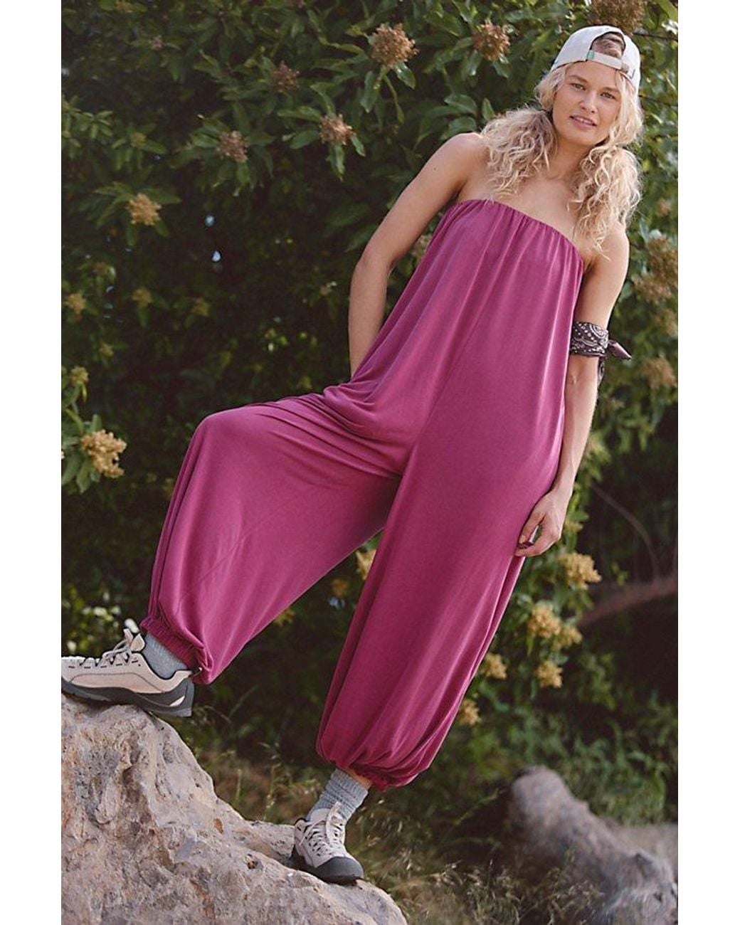 Fp Movement Cool Down Sandwashed Onesie in Pink | Lyst