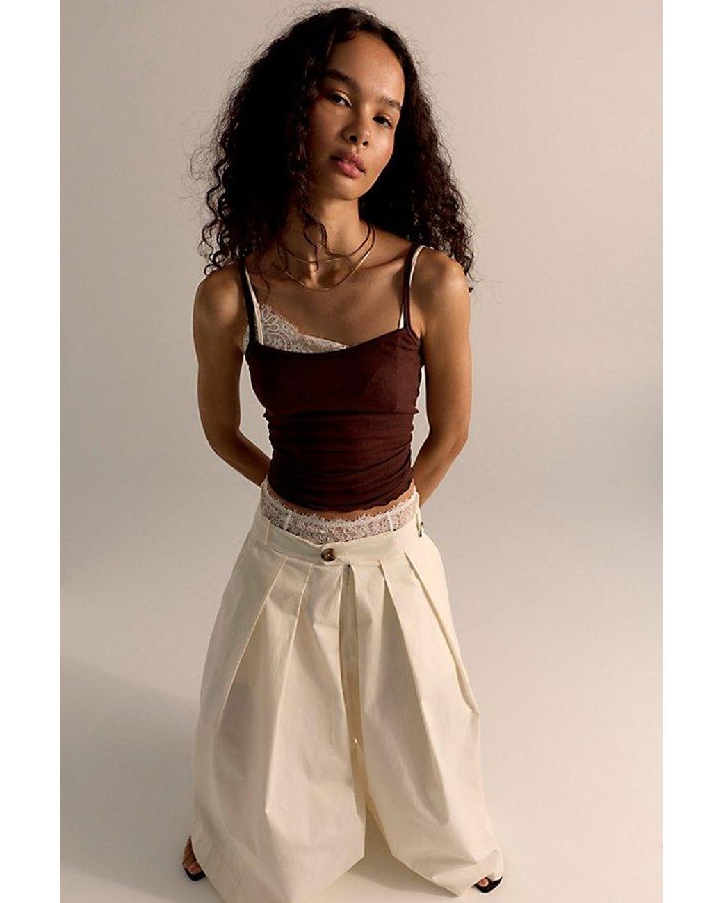 Intimately By Free People Brown Barely Bare Rib Cami By