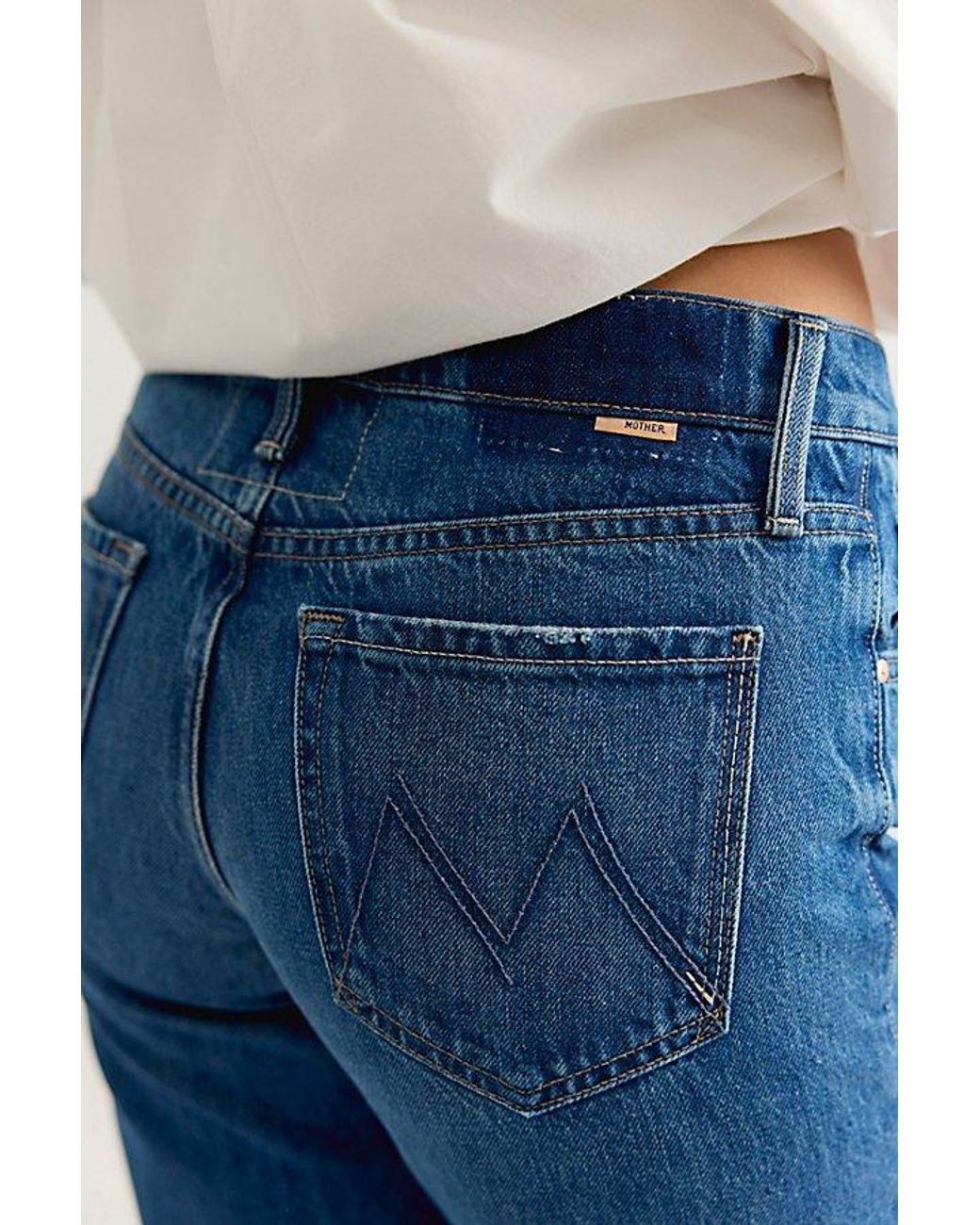 Mother Blue The Mid-Rise Rambler Skimp Jeans