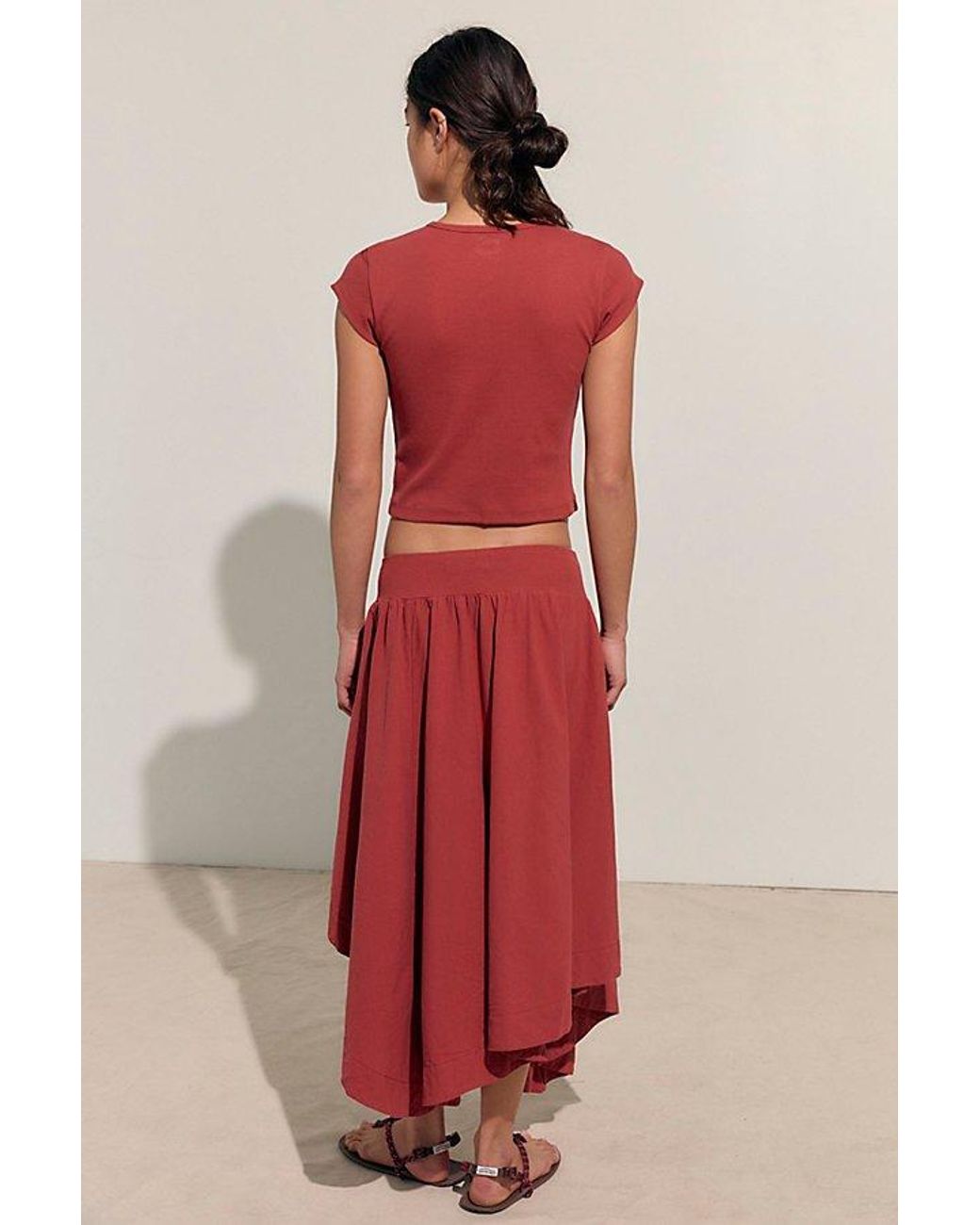 free-est Red Annette Tee Skirt Set By