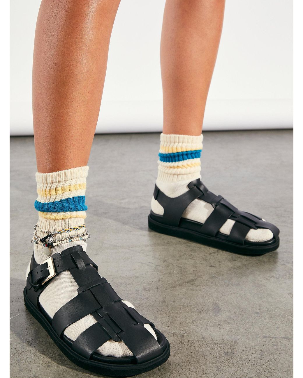 Free People Frankie Fisherman Clog Sandals in Black | Lyst