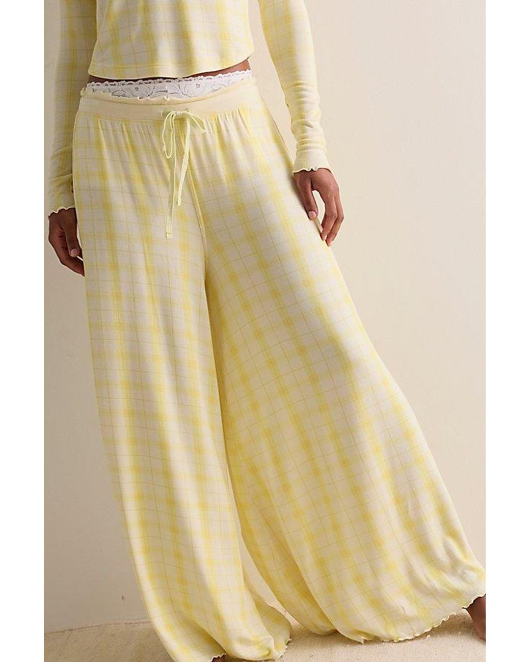 Intimately By Free People Natural Dream State Printed Wide-Leg Pants By