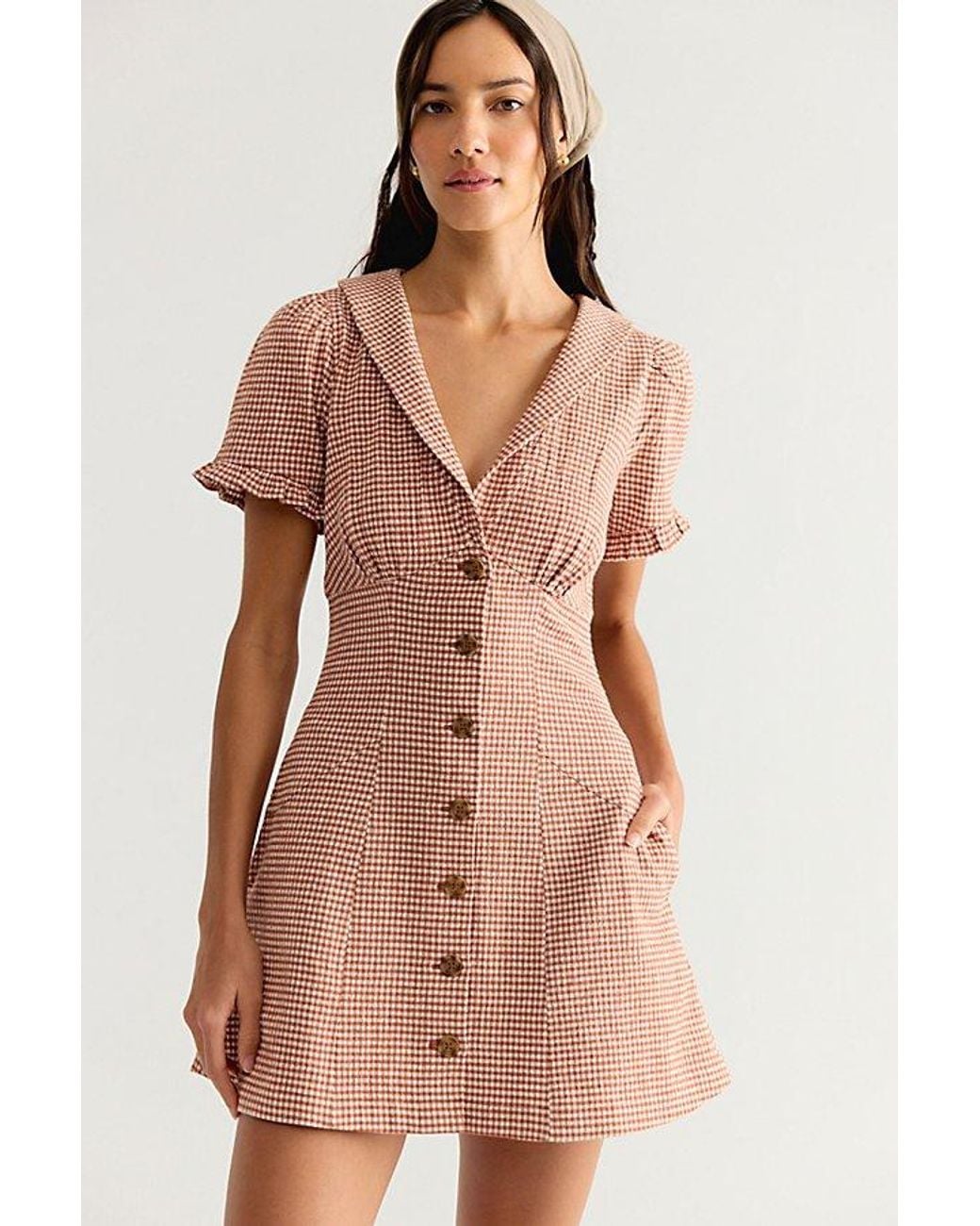 Free People Multicolor Corrine Button Down Mini Dress