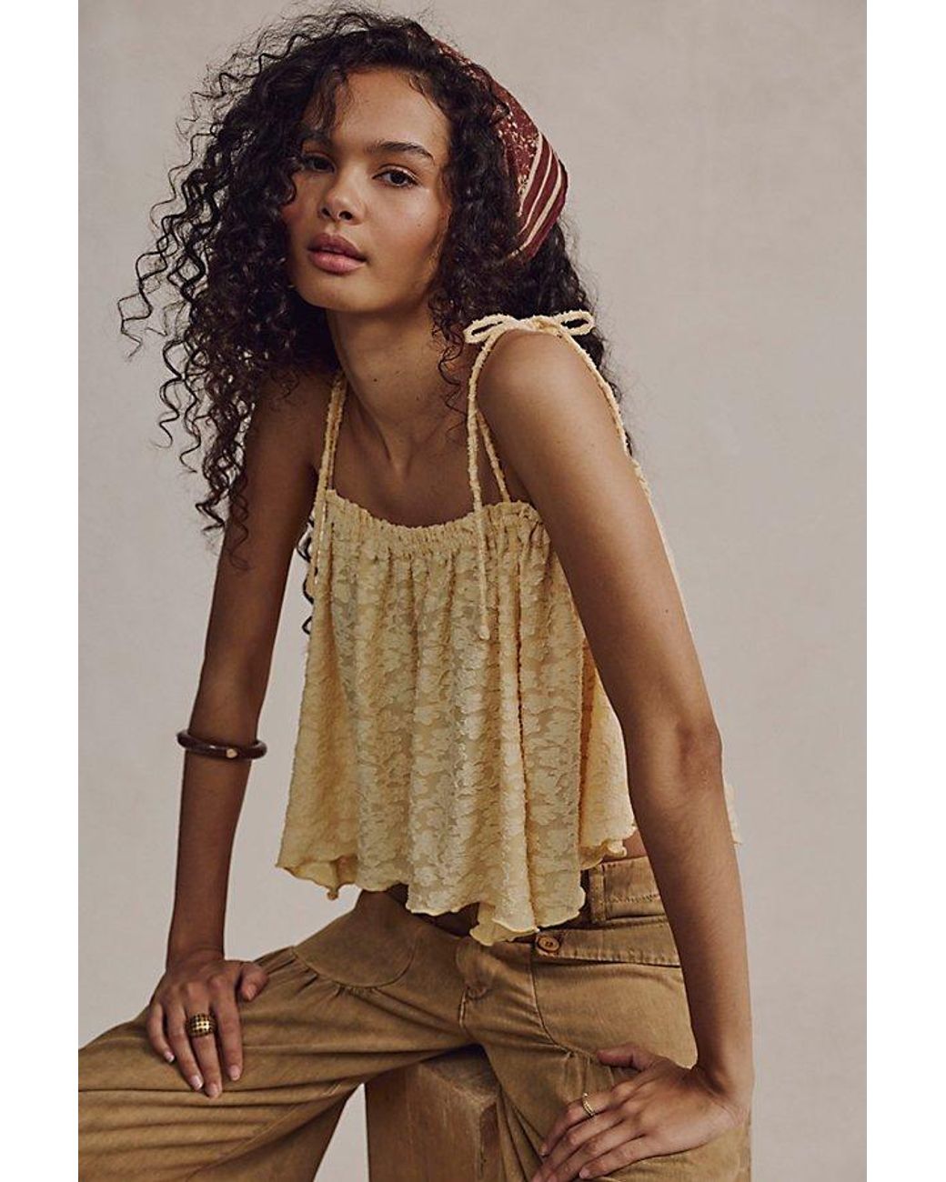 Free People Brown Briana Tank Top