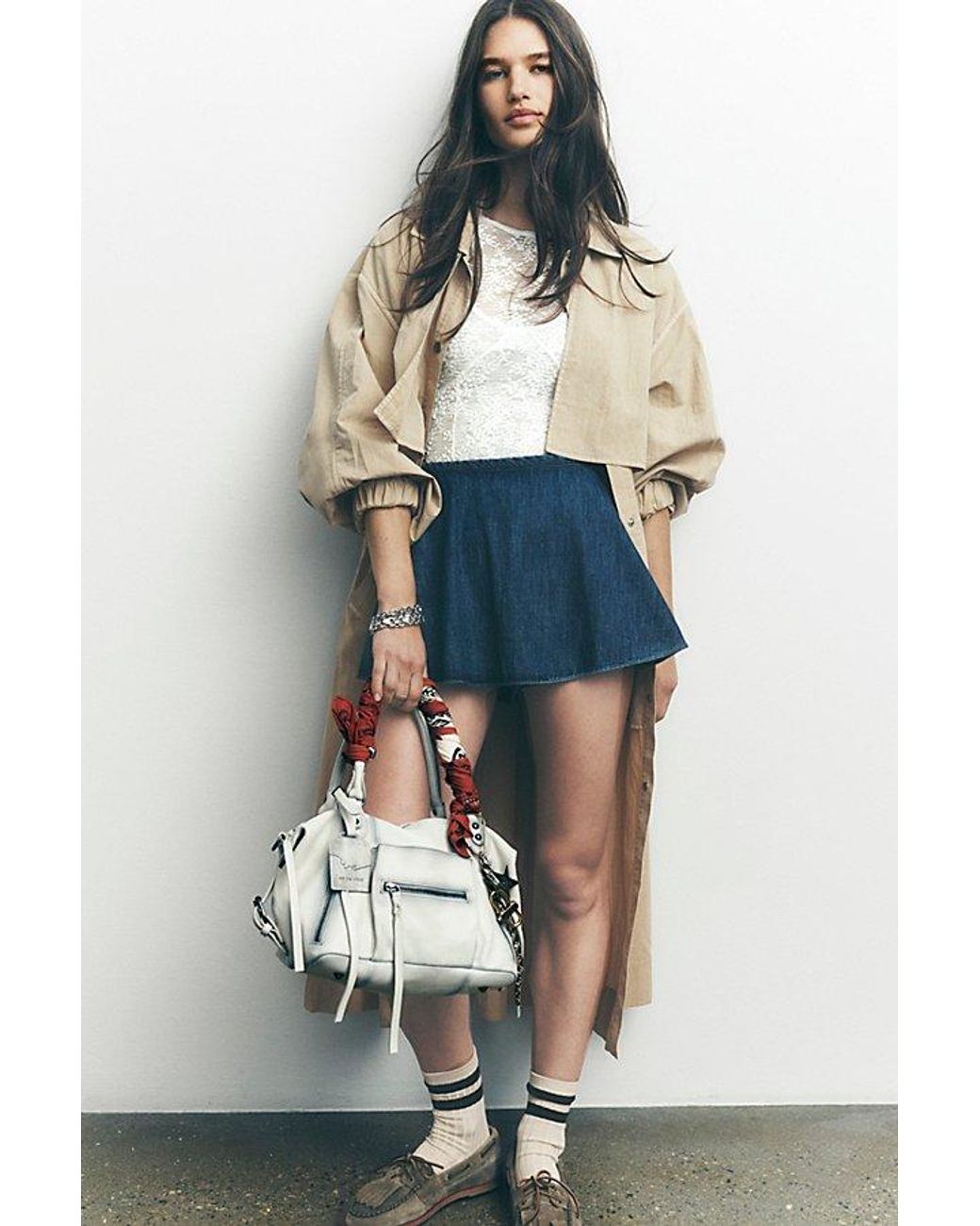 Free People Blue Paradise Found Denim Skort