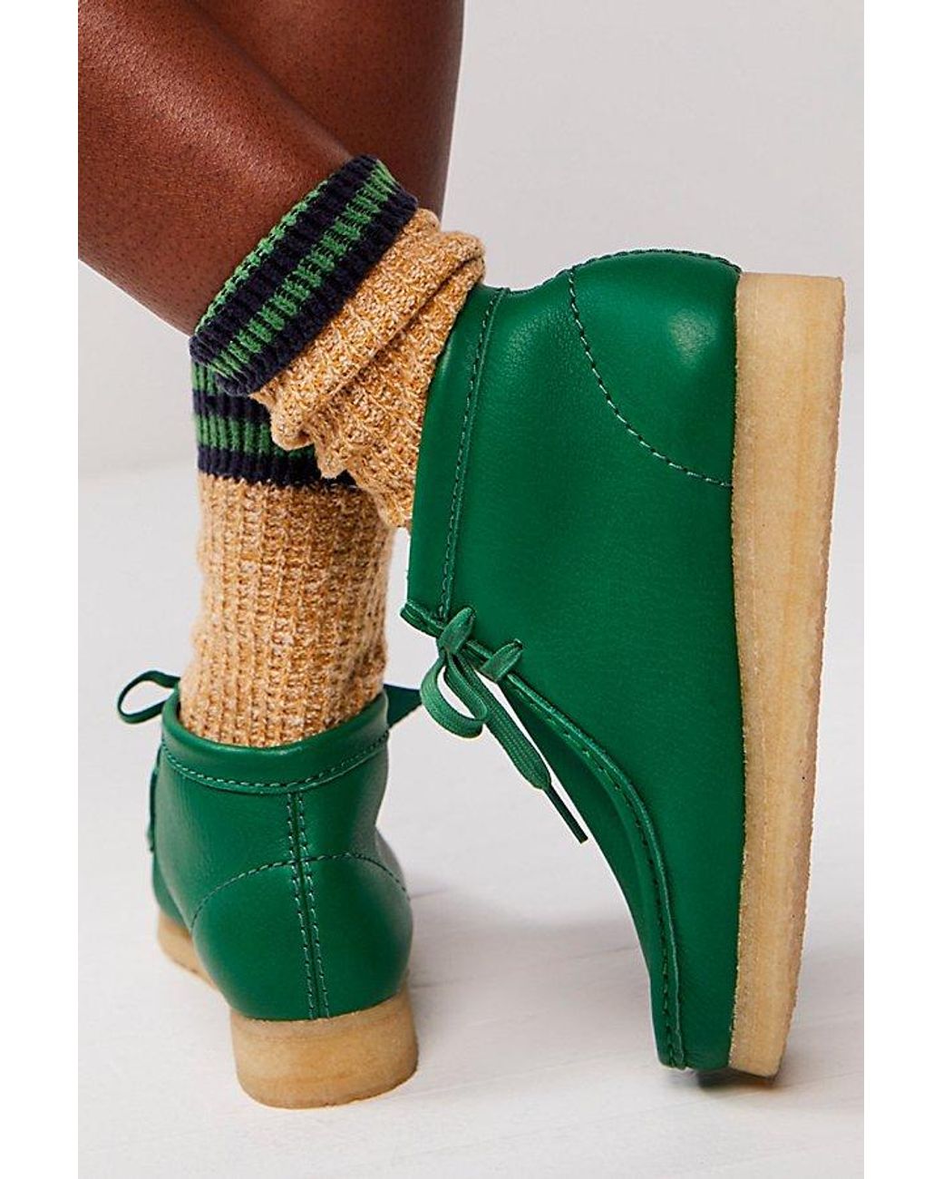 Clarks wallabee cactus green sale