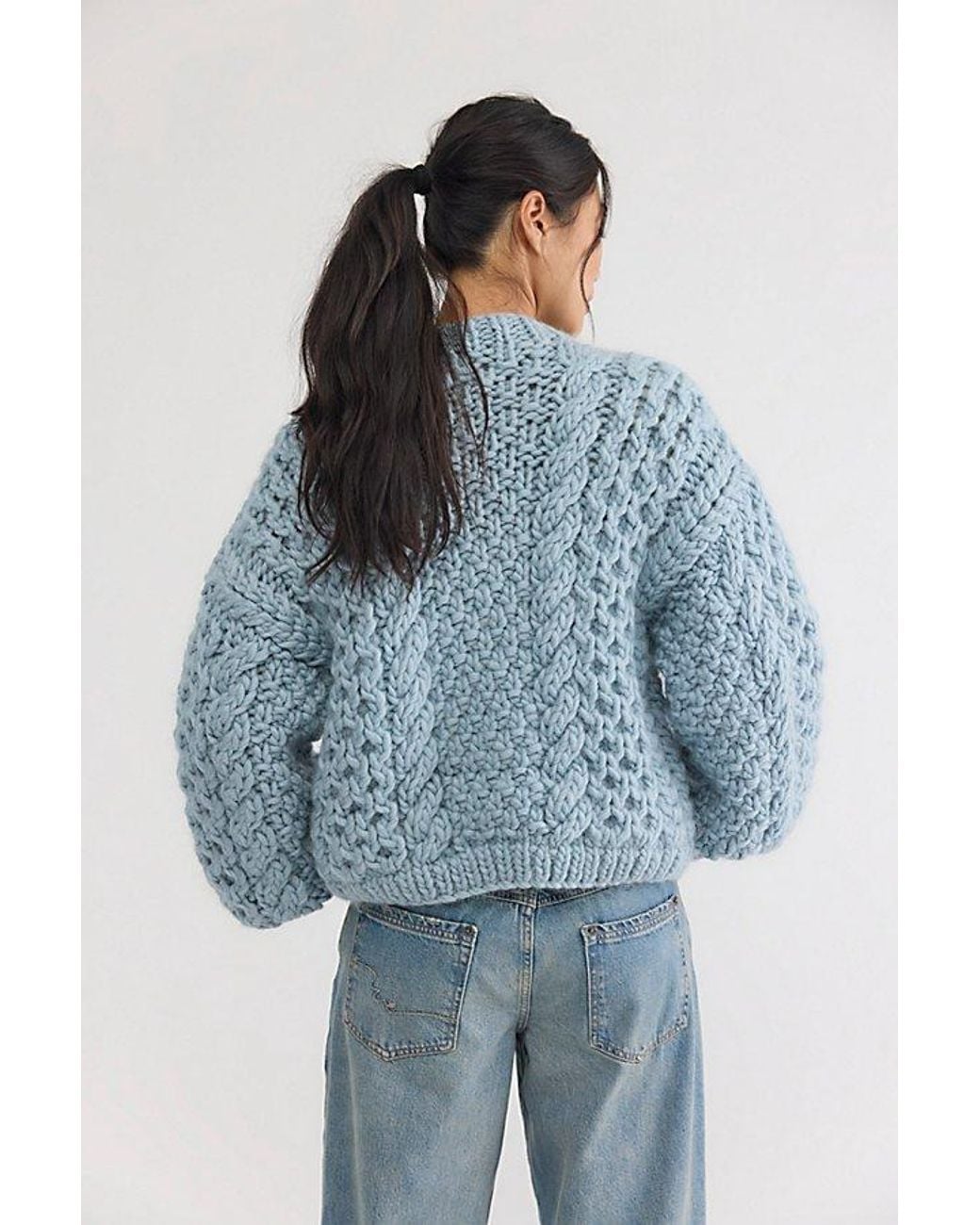 Mr. Mittens Blue Charlotte Honey Cable Knit Cardi
