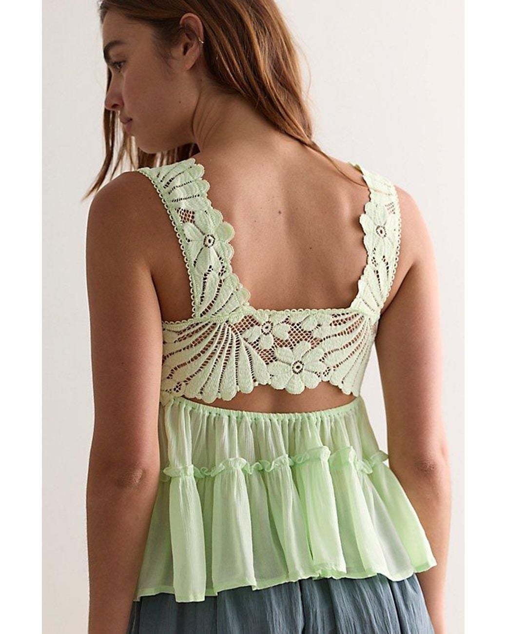 Intimately By Free People Green Petal Party Shapeless Cami By