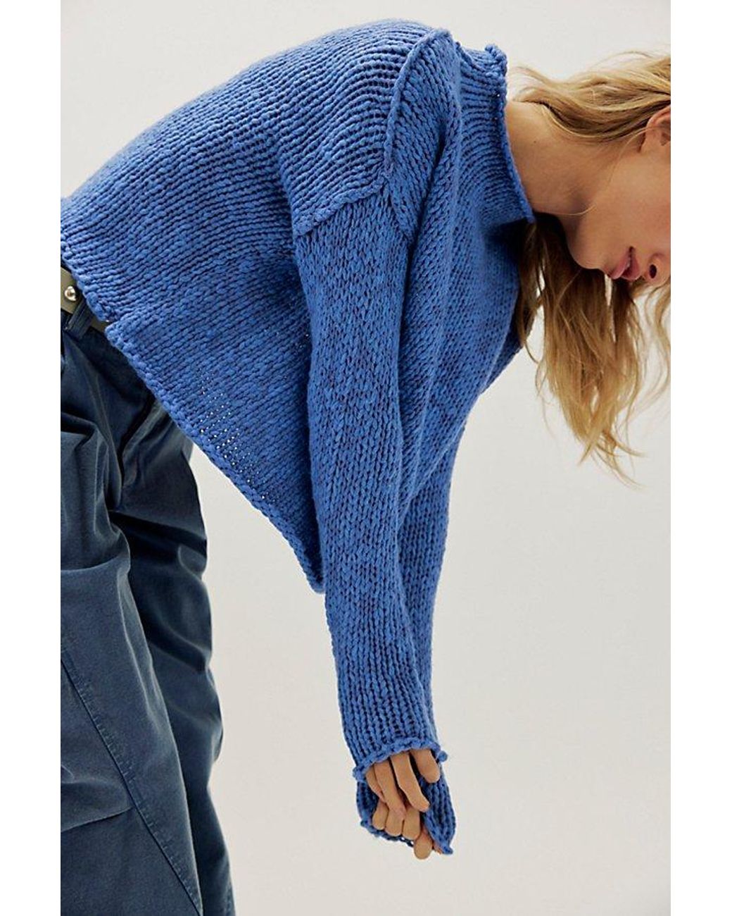 Free People Blue Opal Rollneck Knit Sweater