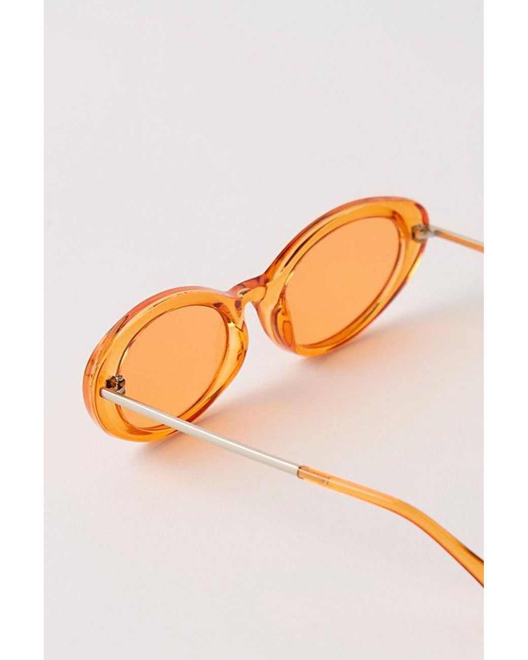 Free People Orange Mae Oval Sunglasses