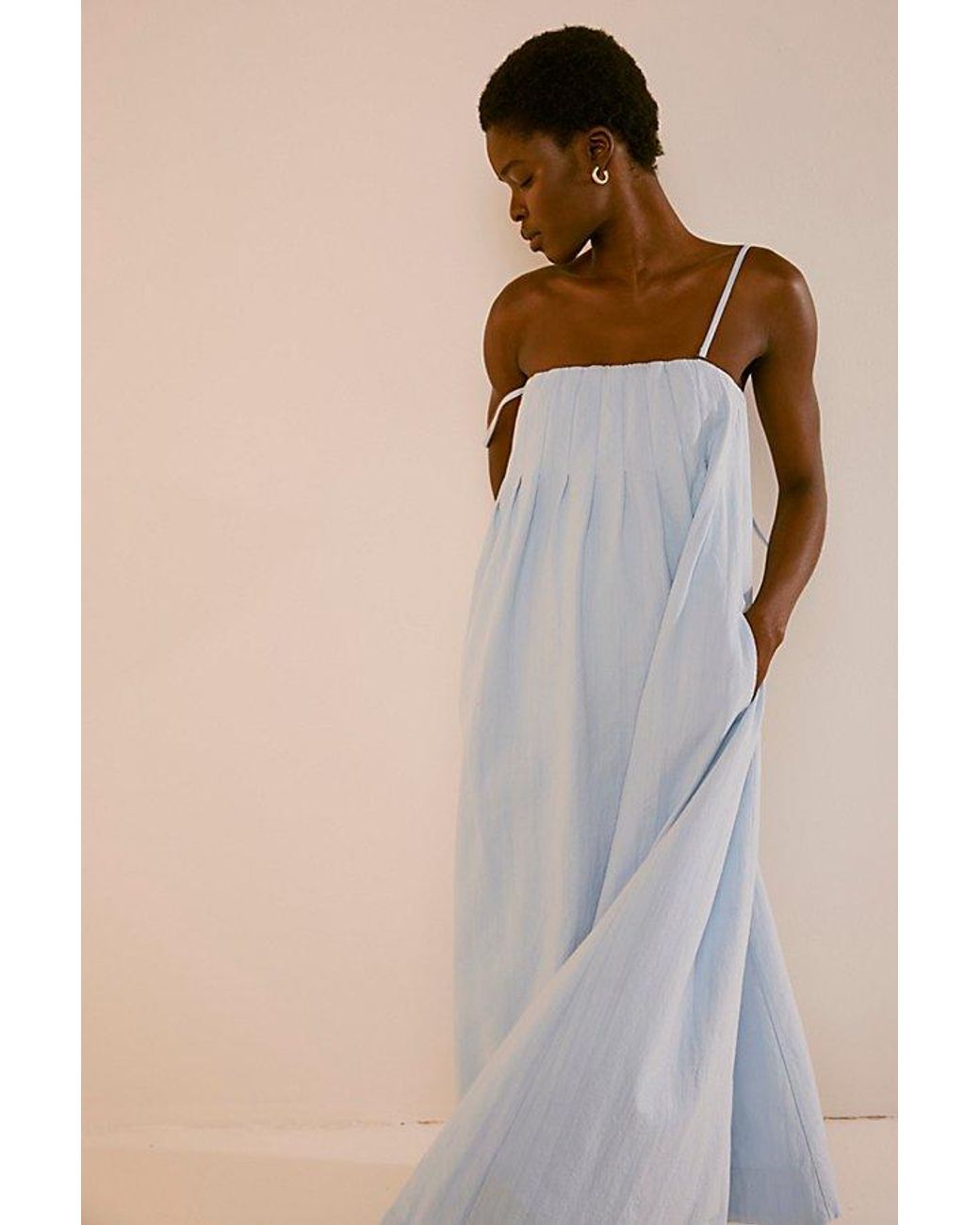 princess polly baby blue dress Free People All For Sun Maxi in Blue