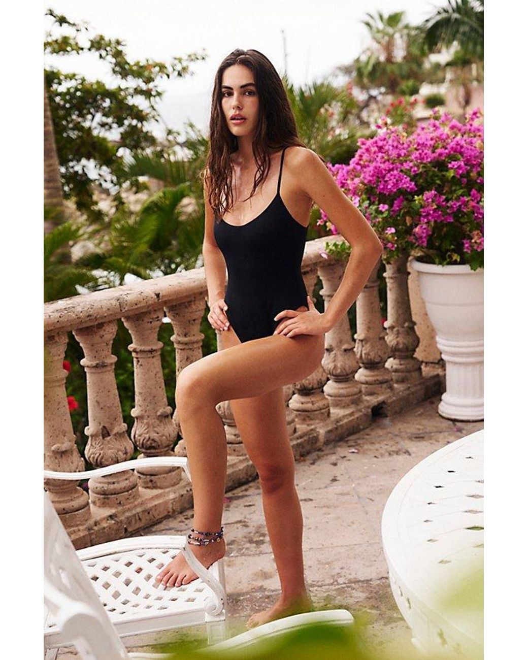 Toast Green Solid High Cut One-Piece Swimsuit