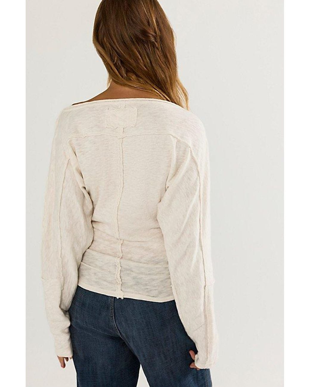 Free People Natural We The Free Europa Off-The-Shoulder Long Sleeve Top