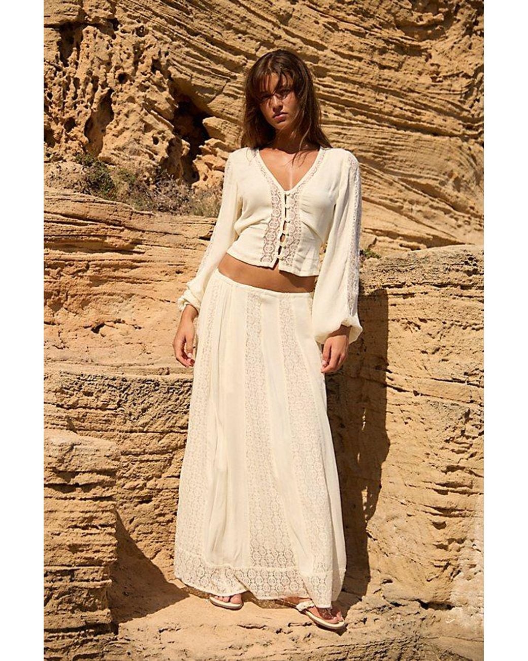 free-est Natural Marine Skirt Set By