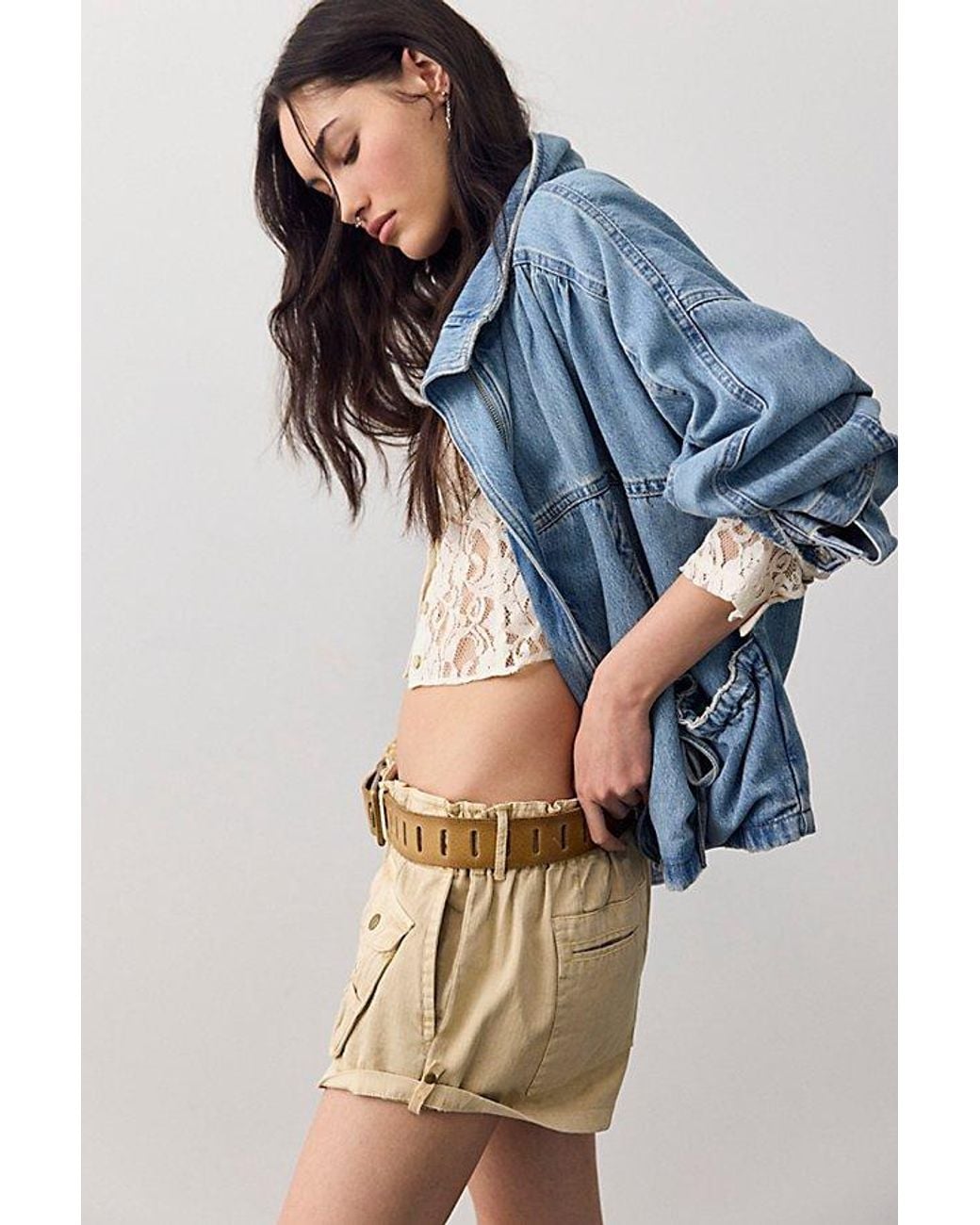 Free People Brown Waimea Slouchy Shorts