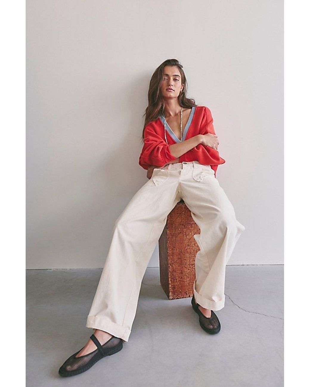 Free People Red Charm Bolero Cardi