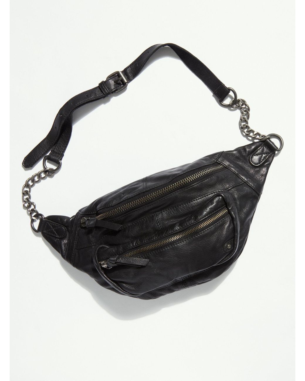 Free People Archer Chain Belt Bag in Black Lyst