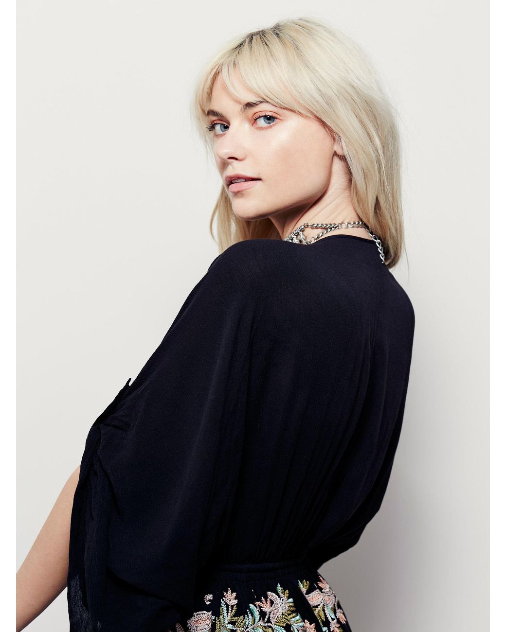 free people pretty pineapple embroidered dress Free People Pretty Pineapple Embroidered Blue Dress