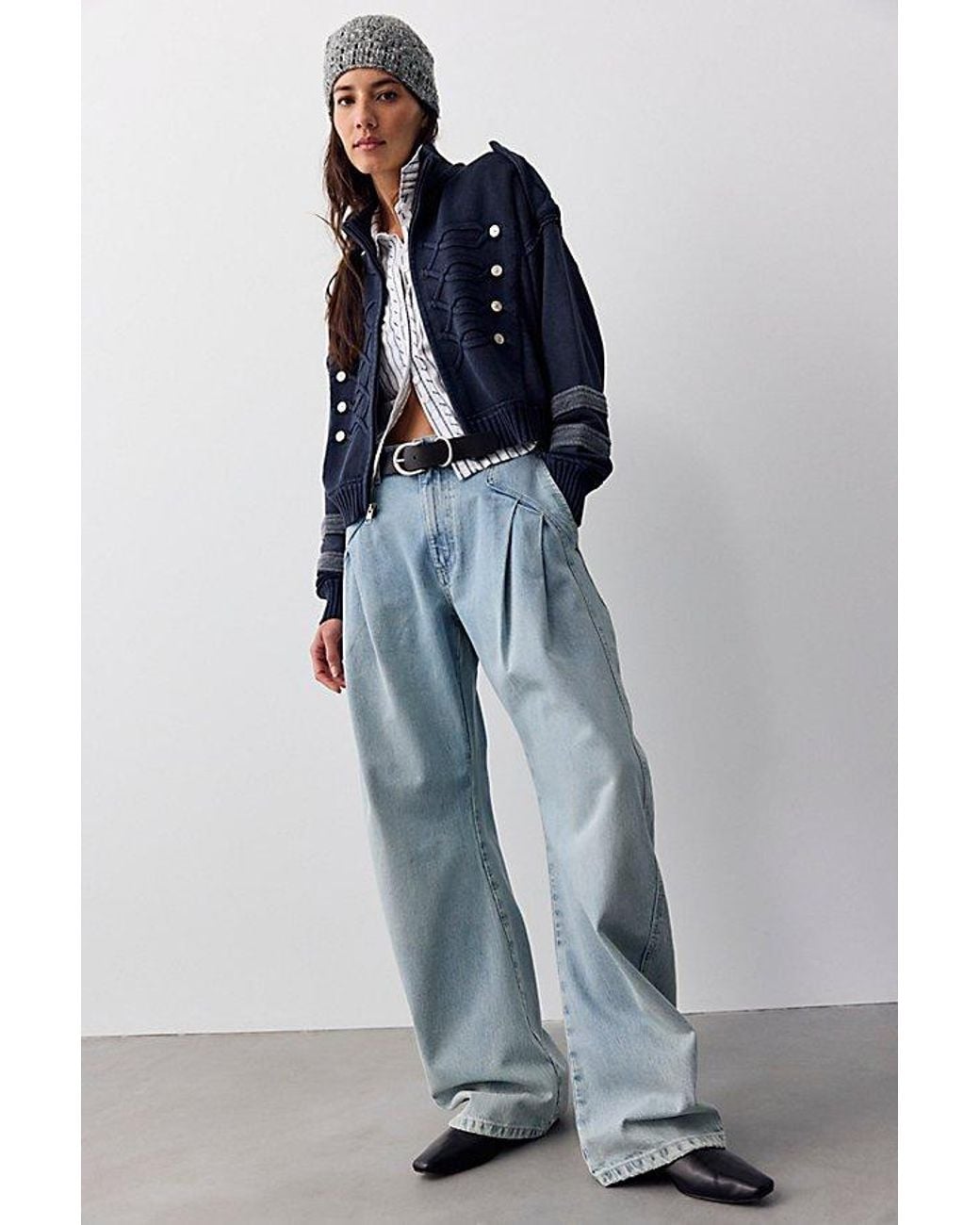 Free People Blue Golden Hour Trouser Jeans