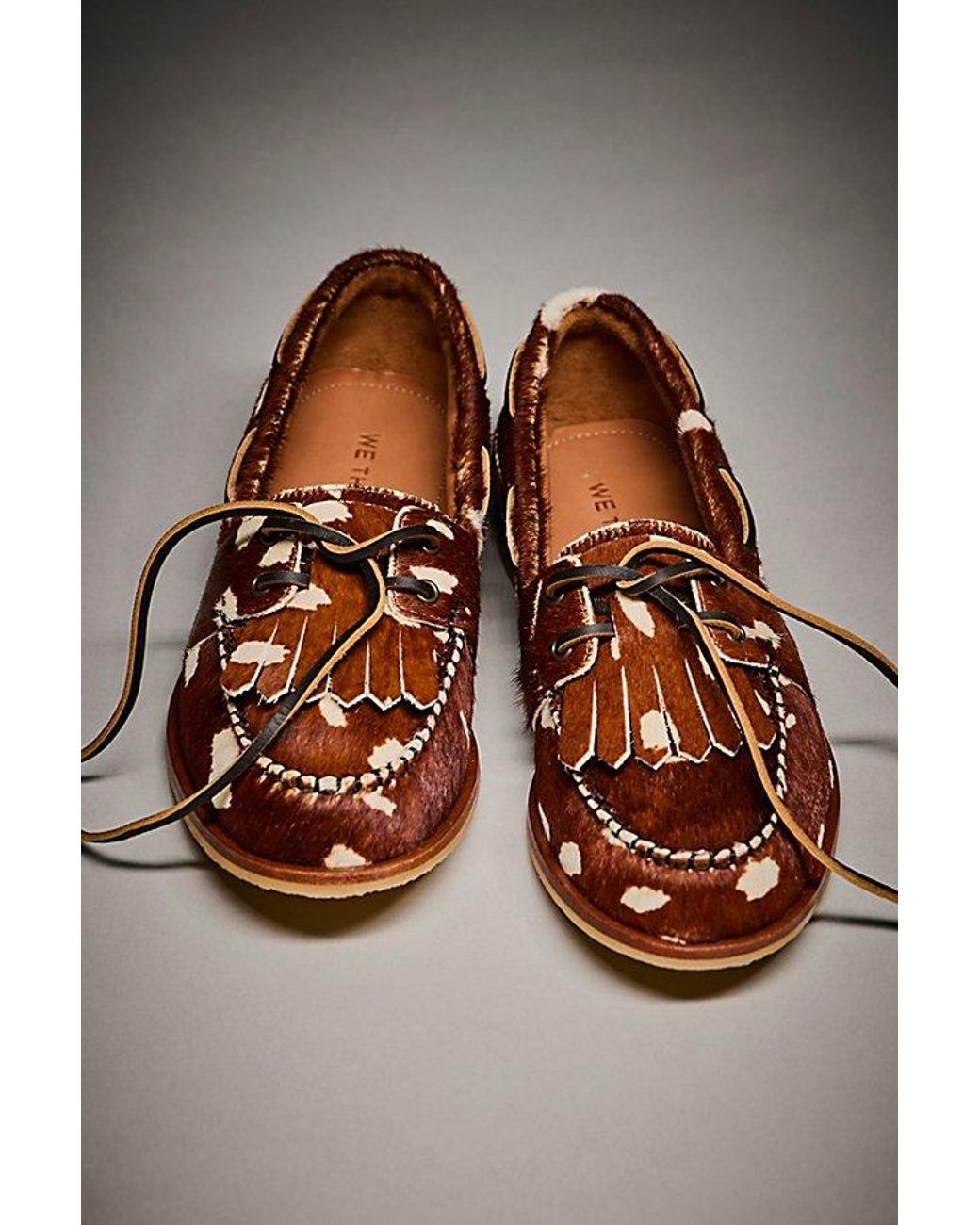 Free People Brown Benny Wild Boat Shoes Shoe