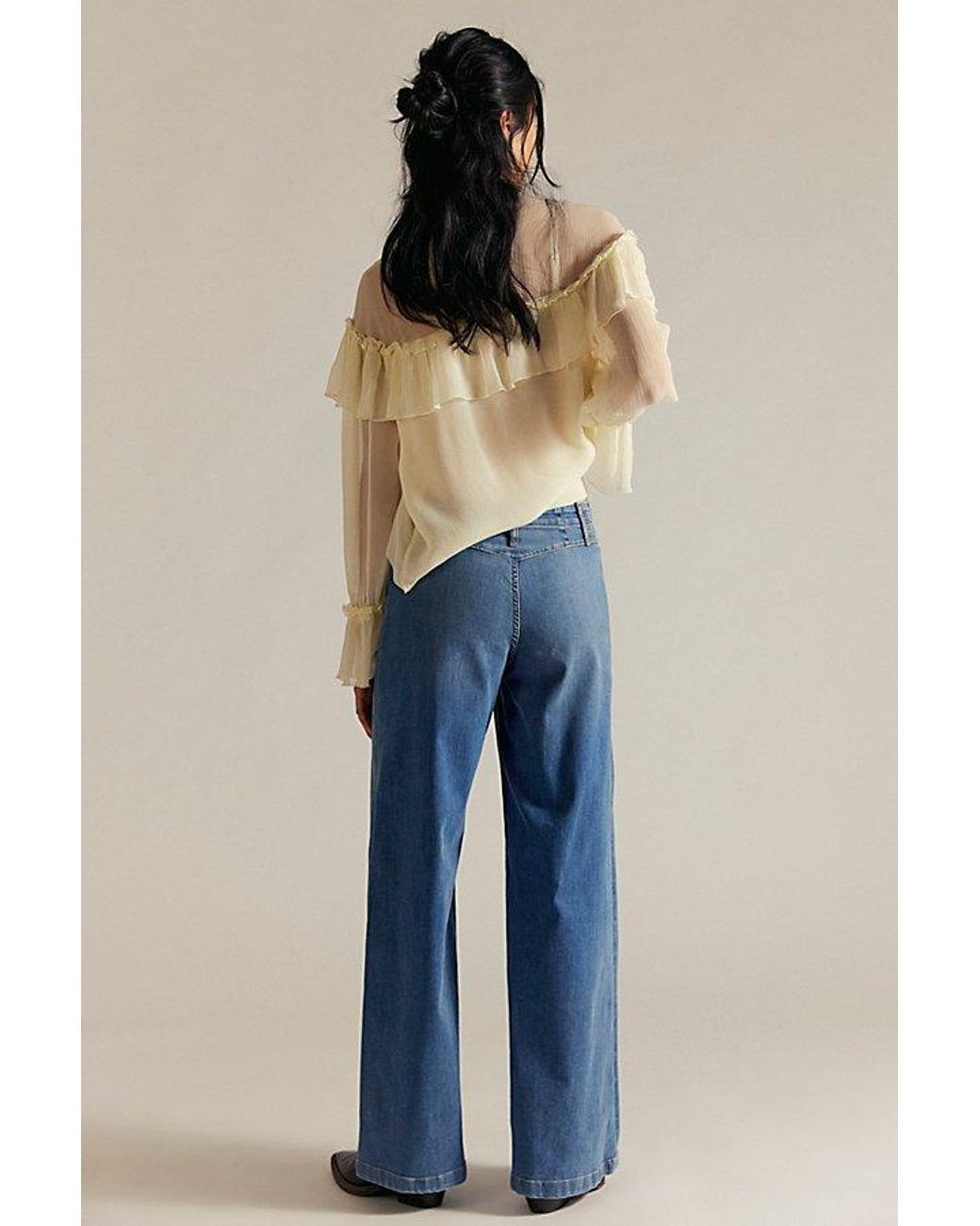 Free People Blue We The Free Libre Wide-Leg Jeans