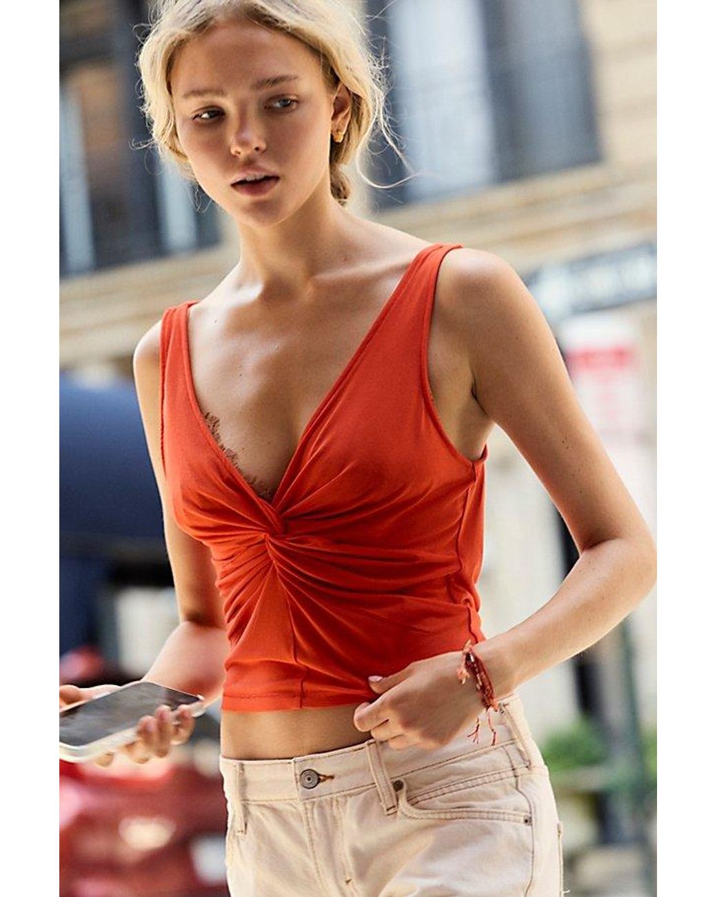 Intimately By Free People Red We'Re Going Out Tank