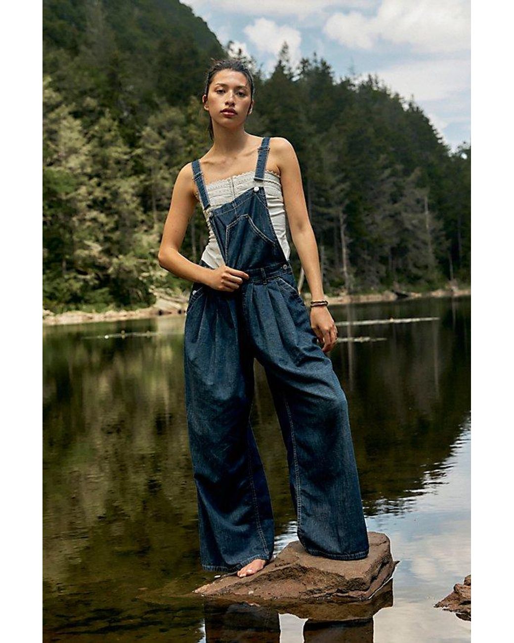 Free People Green Everly Overalls