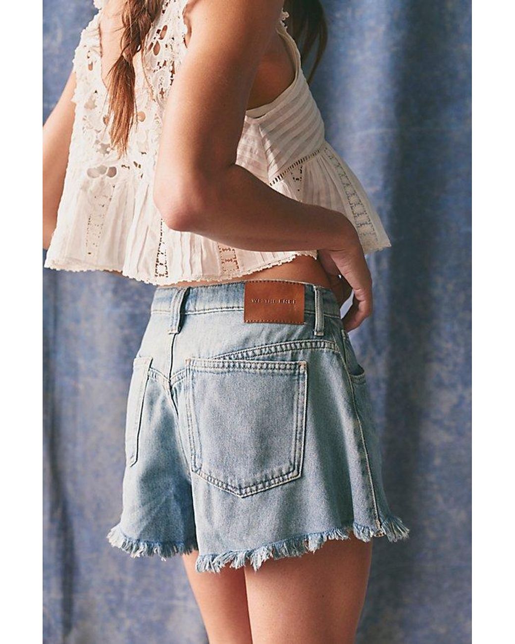 Free People Blue We The Free Sparks Fly Shorts