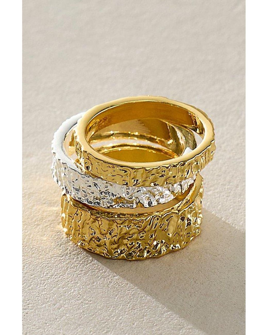 Free People Multicolor Lumen Wide Stack Ring Set