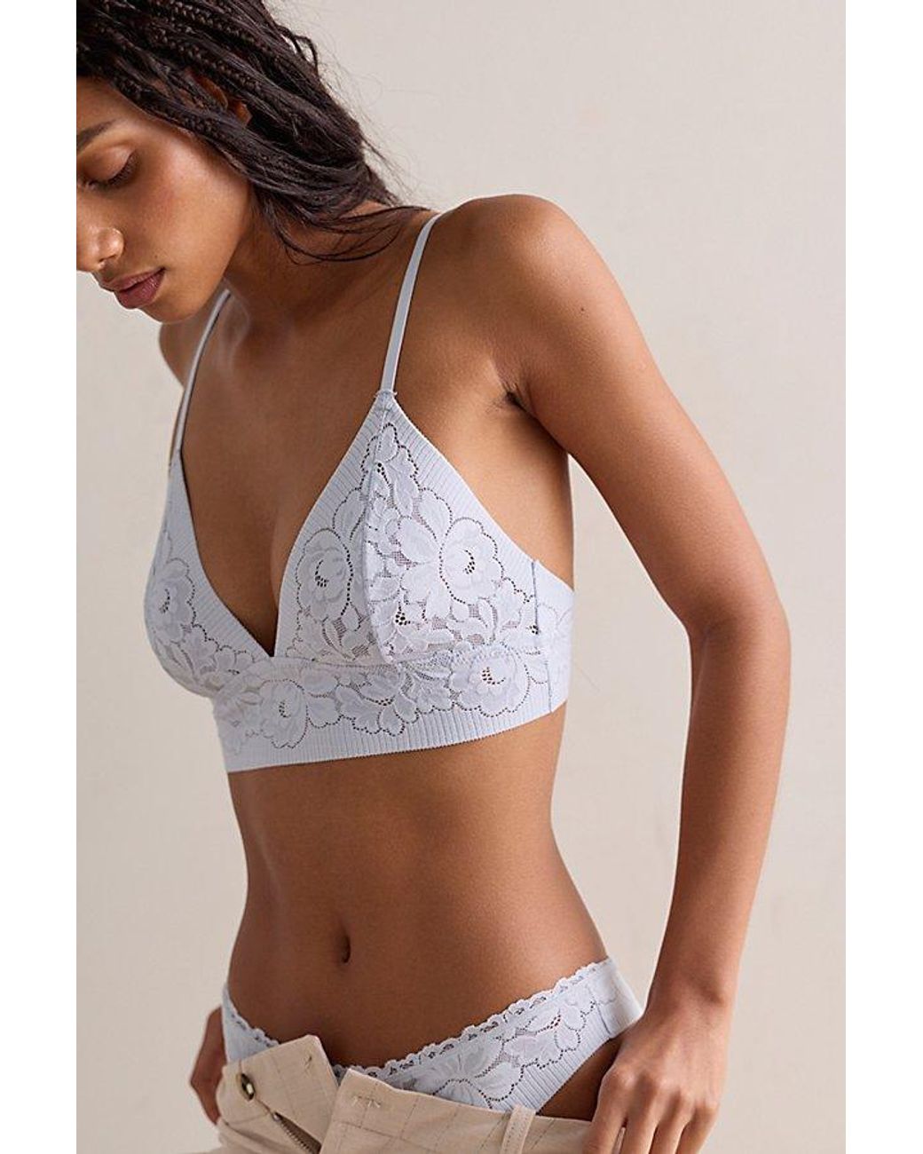 Intimately By Free People Brown Smooth Talking Lace Triangle Bralette By