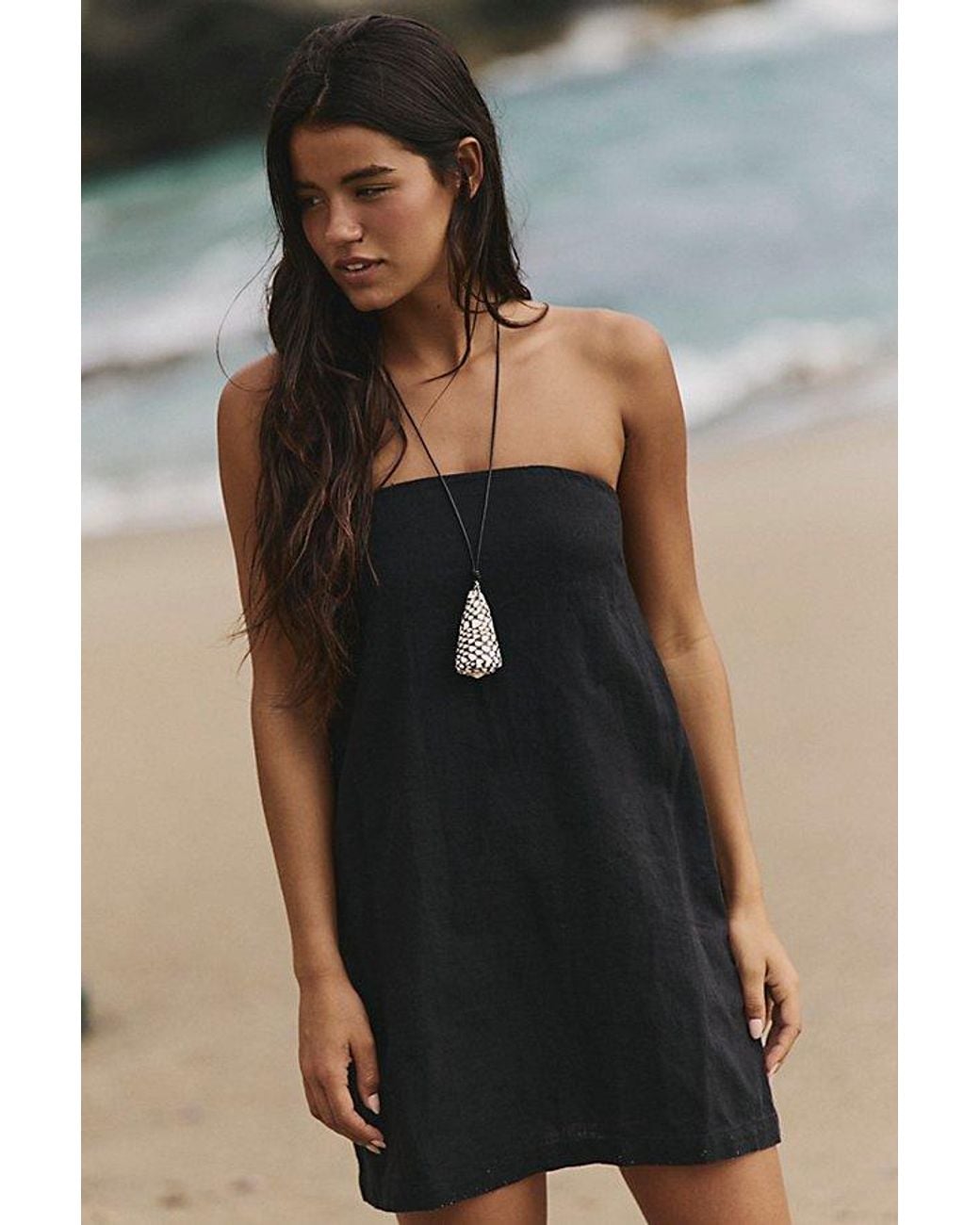 free-est Green Essentially The Best Cotton-Linen Mini Dress By