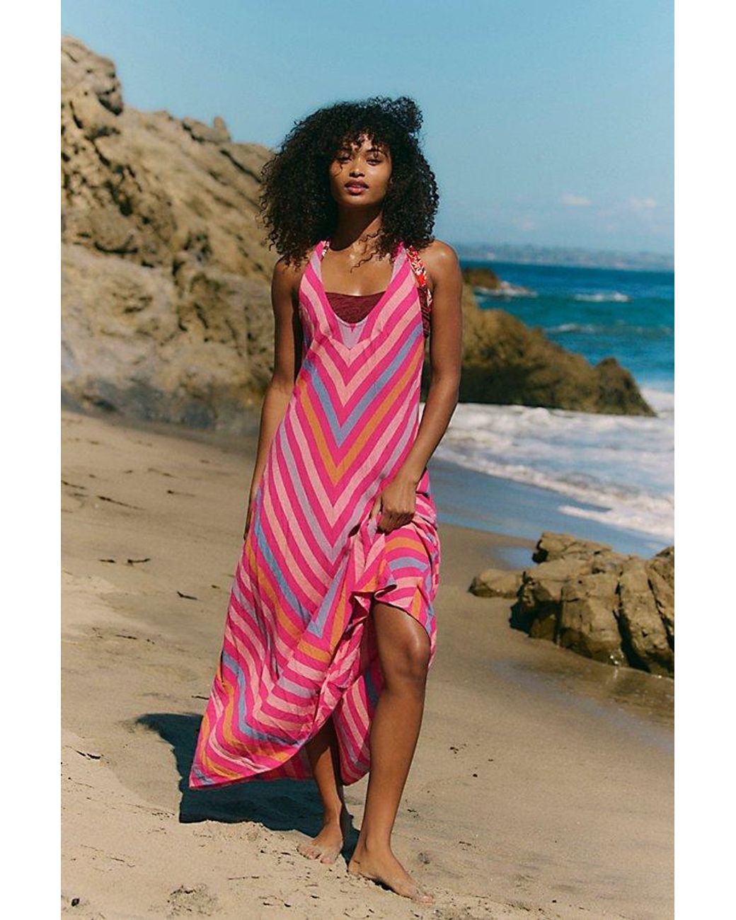 free-est Multicolor Easy Does It Printed Maxi Dress By