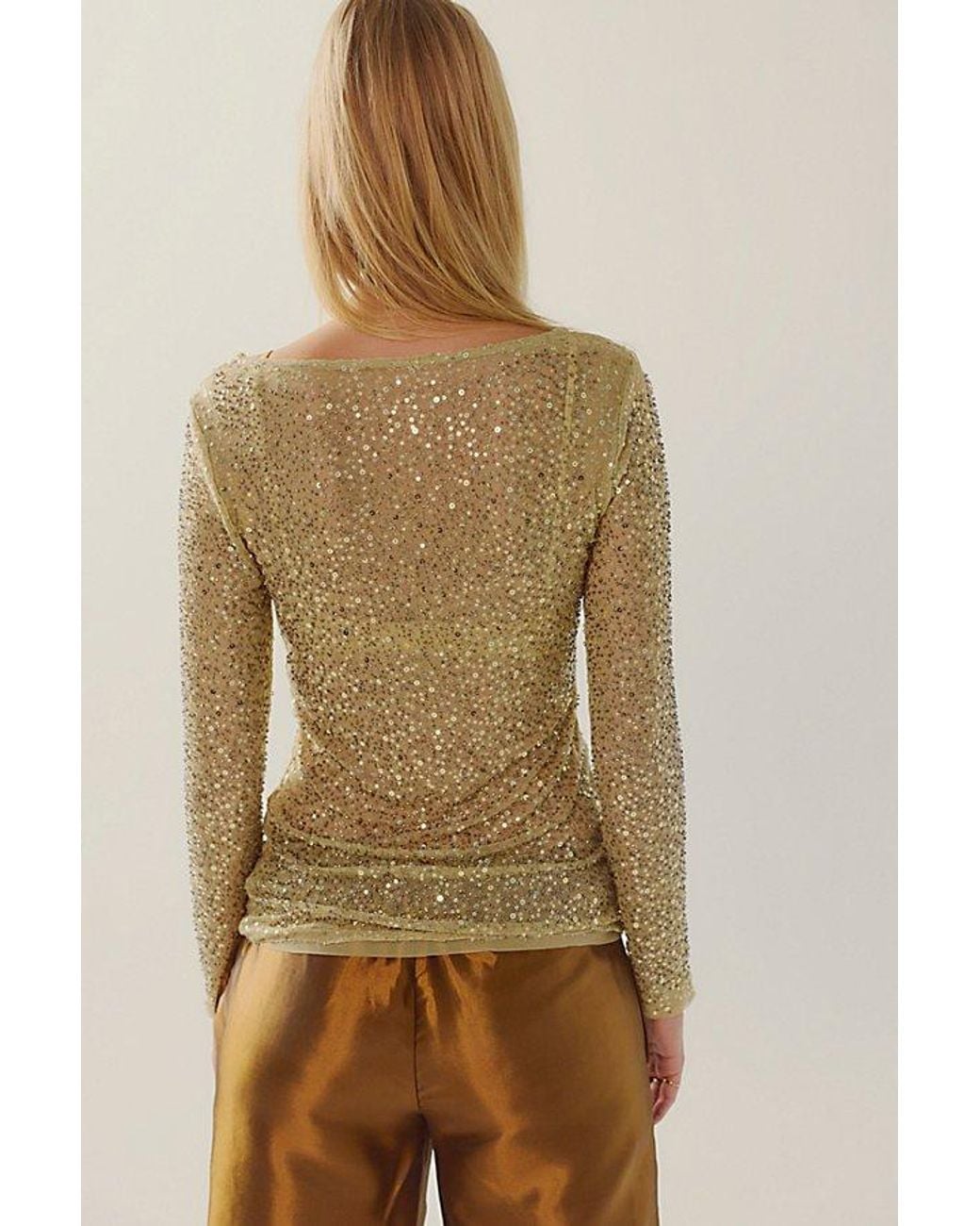 Green Rooftop Design Free People All That Glitters Long Sleeve in Green | Lyst