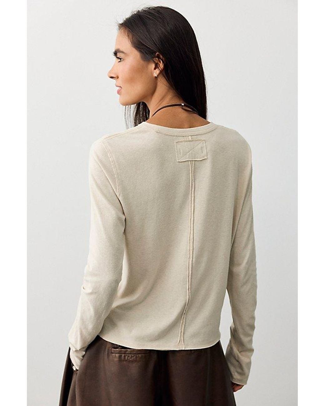 Free People Natural Nova Long-Sleeve Tee