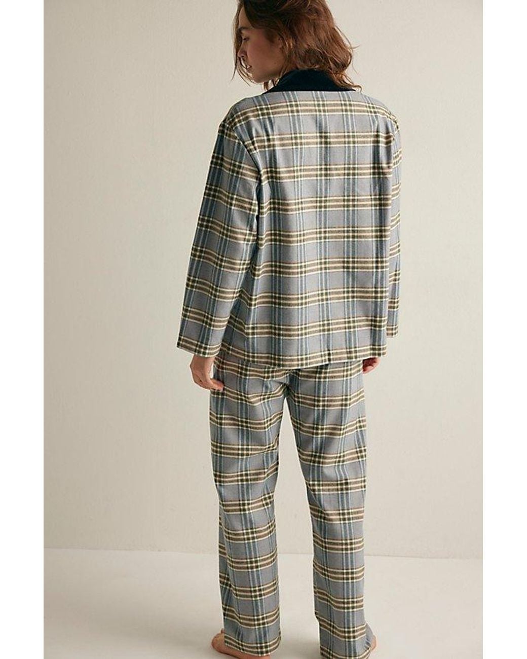 Sleeper Natural Checked Cotton-Flannel Set
