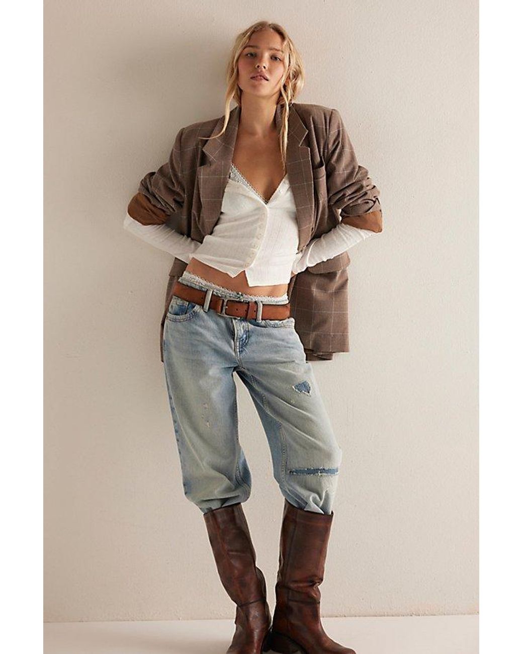 Intimately By Free People Brown End Game Pointelle Long Sleeve By