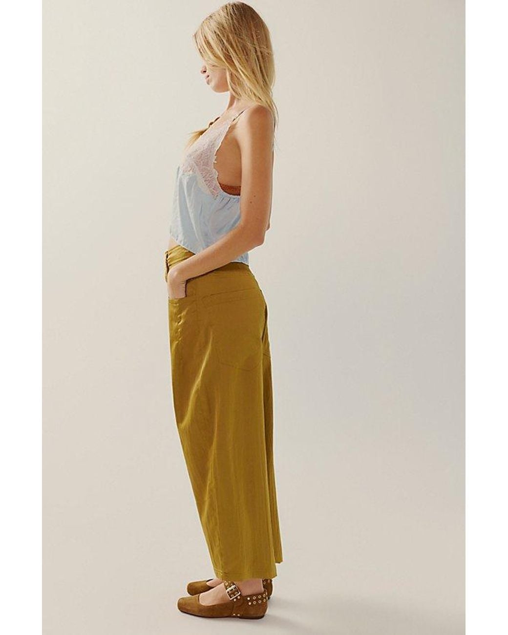 Free People Multicolor Satin Boyfriend Trousers