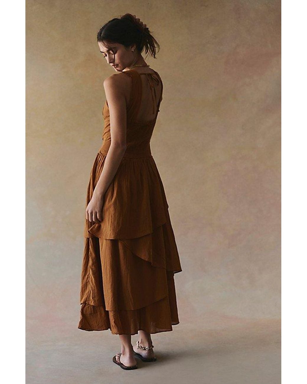 free-est Brown In My Dreams Midi Dress By