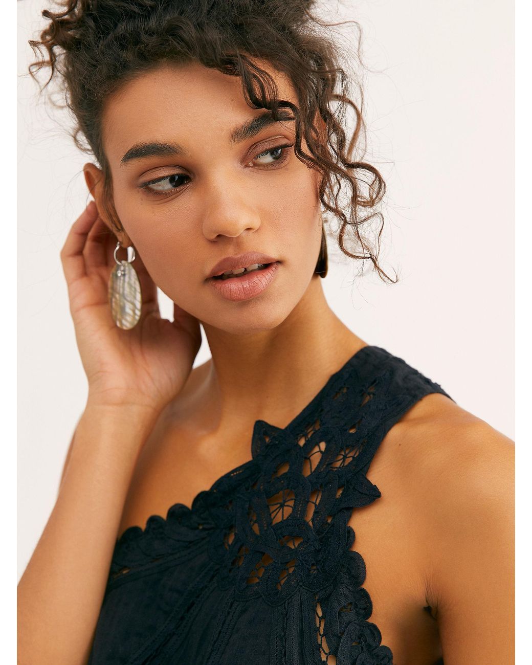 Free People Billie Battenburg One shoulder Dress in Black Lyst