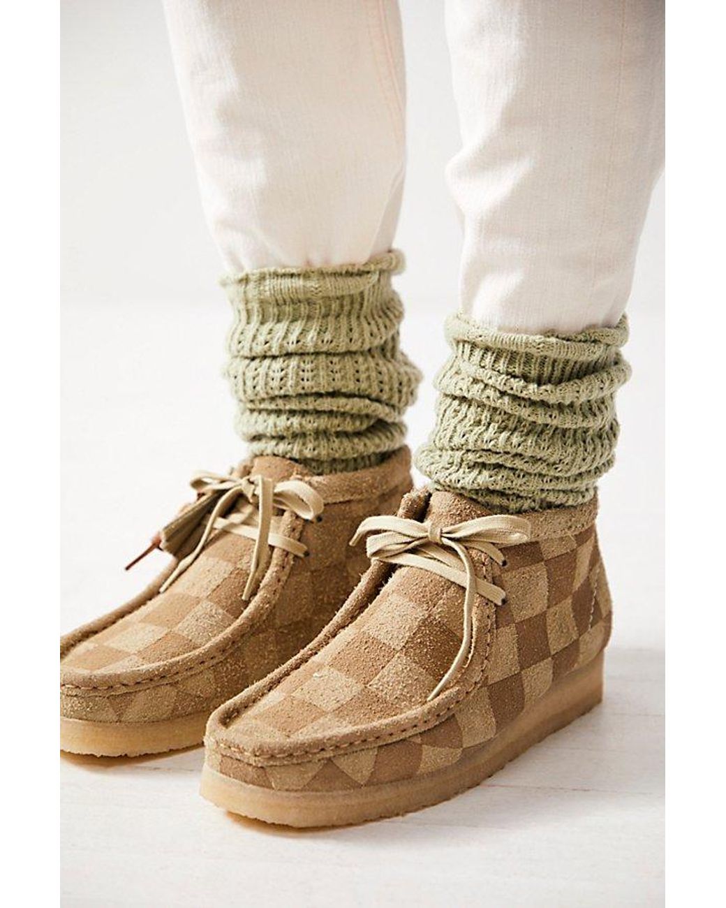 Free People Wallabee Check Boots in Natural | Lyst