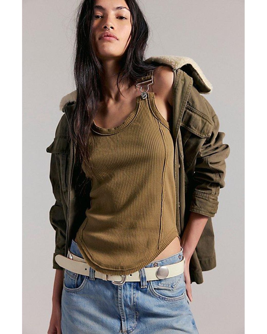 Free People Brown Jamie Tank Top