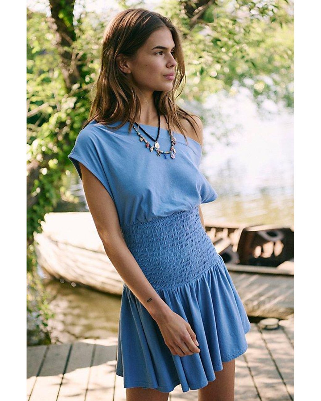 Free People Scorching Hot Mini Dress in Blue | Lyst