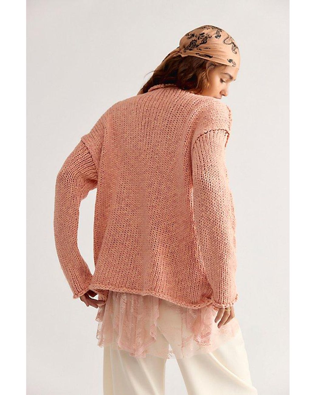 Free People Natural Opal Rollneck Knit Tunic