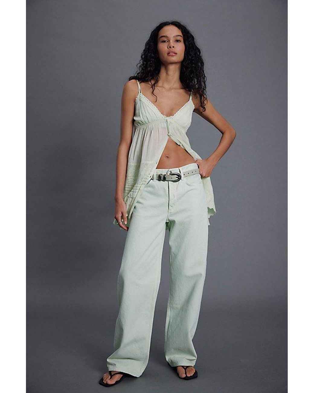 Agolde Gray Long Arc Jeans
