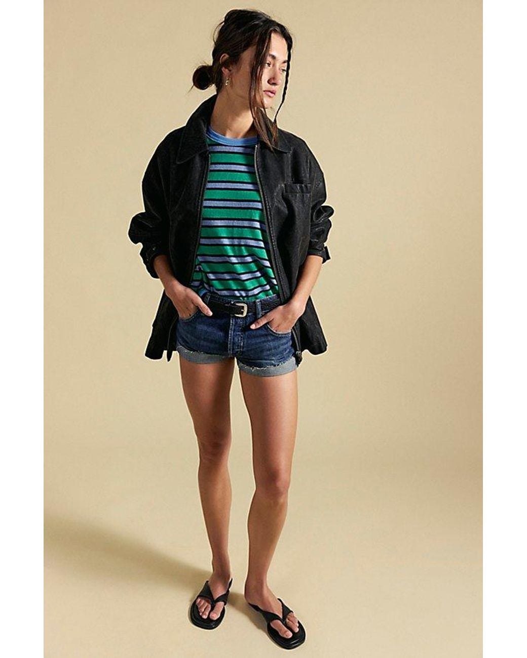 Free People Black Cali Cuffed Shorties