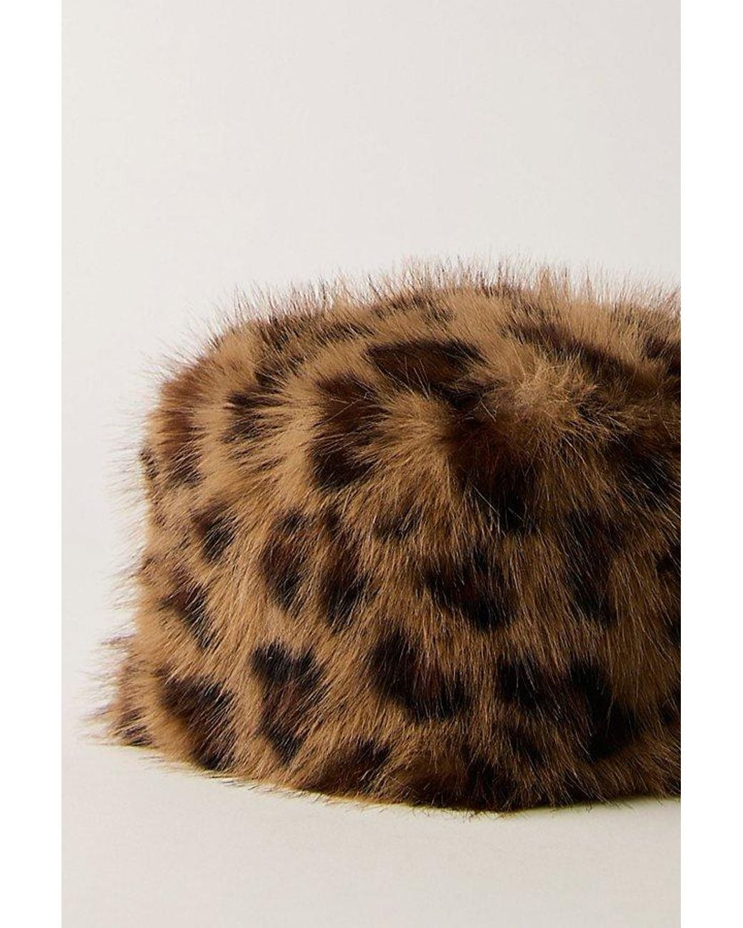 Free People Brown Frostbite Fur Pillbox Hat