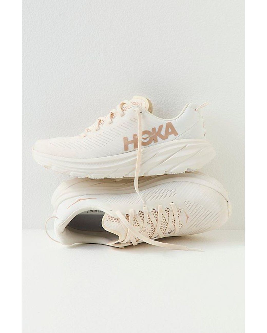 Free People Hoka Rincon 3 Sneakers in Natural | Lyst