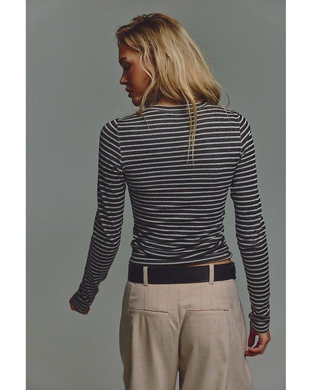 Intimately By Free People Multicolor Just Enough Stripe Crew Neck Long Sleeve By