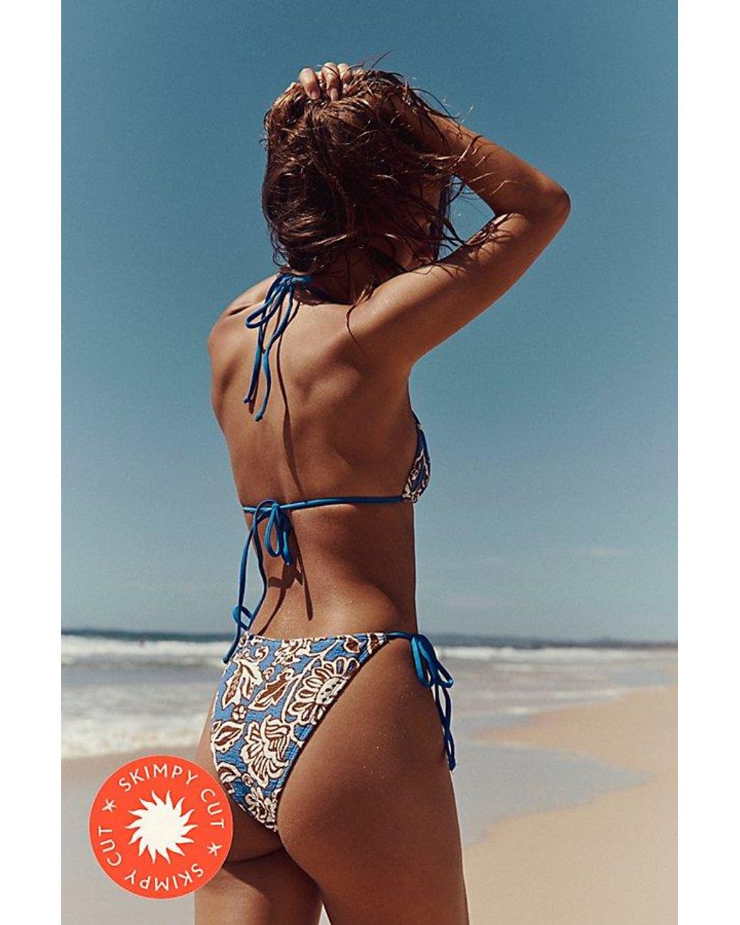 free-est Brown Michelle Printed Bikini Top